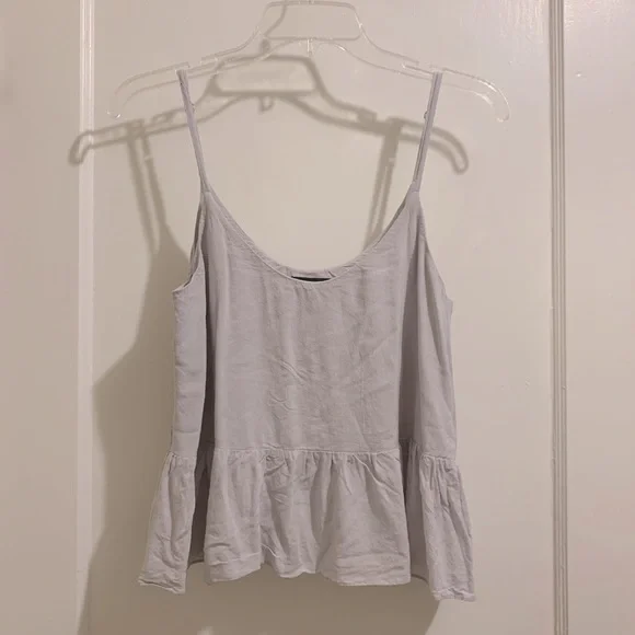 Pale Blue Topshop Flowy Tank Top - Picture 2 of 4